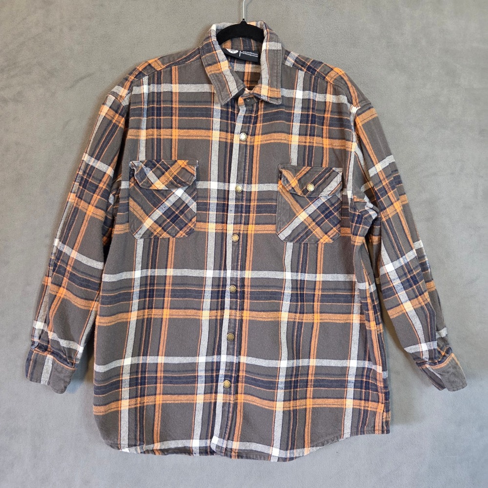Key Apparel Polar King Heavy Flannel Shirt Men's XL Plaid‎ Workwear Grunge